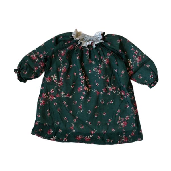 SMOCK DRESS - Green Flowers Mademoiselle SOHO SMOCK DRESS - Green Flowers Mademoiselle SOHO